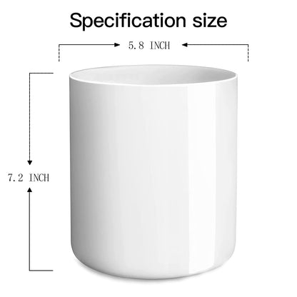 LATCHHOOK White Large Utensil Holder for Kitchen Counter, High 7.2” Glossy Ceramic Utensils Crock for Countertop, Spatula Cooking Utensil Holder Easy to Clean for Farmhouse 7.2×5.8 INCH