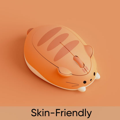Akko Cat Theme Wireless Gaming Mouse, 2.4G GHz with a USB Receiver, Cute Optical Cordless Cartoon Mice for Computer/Laptop/Desktop/PC, Compatible with Mac/Win (Gray Mimo)