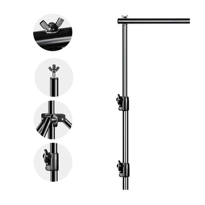 HYJ-INC 12ft x 10ft Photo Video Studio Heavy Duty Adjustable Photography Muslin Backdrop Stand Background Support System Kit with Carry Bag 4 Spring Clamps