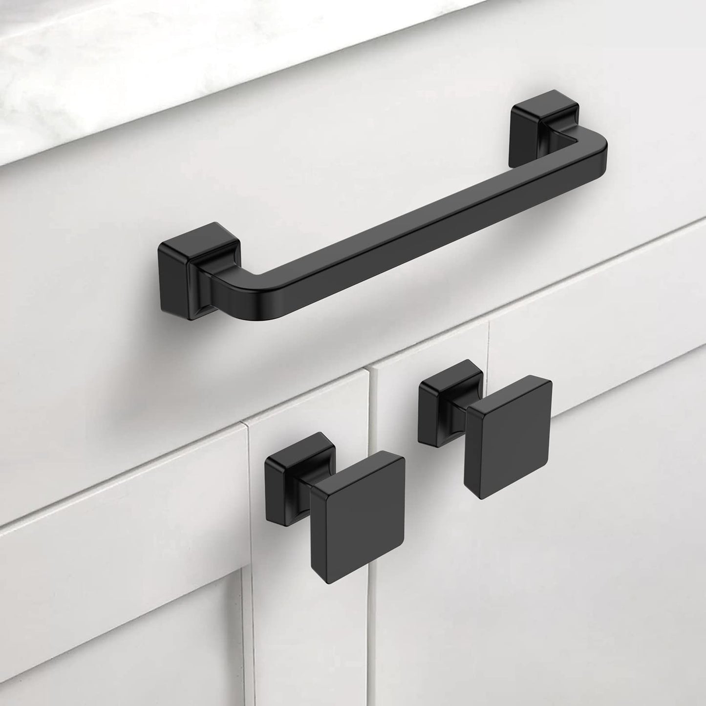 Asidrama 10 Pack 1-1/4 inch Matte Black Kitchen Cabinet Knobs - Dresser & Drawer Knobs - Zinc Cabinet Hardware