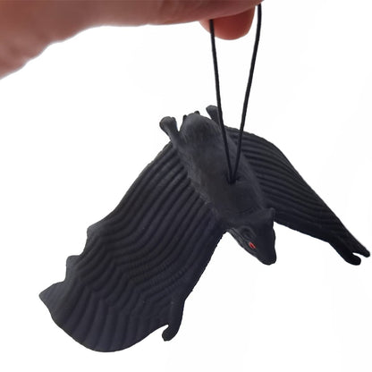 GXXMEI 18PCS Halloween Simulation Hanging Bats Realistic Looking Scary Bats,Fake Rubber Hanging Vampire Bats for Halloween Party Favors and Decoration,Haunted House