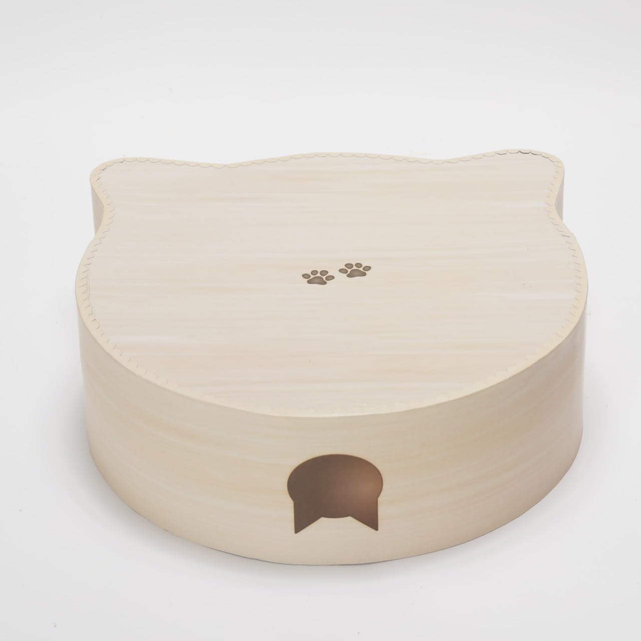 NECOICHI Cat-Headed Scratcher Bed (Birch, Large) | Cardboard Cat Scratcher Bowls for Indoor Cats - Cat Scratching Board, Cat Scratch Pad Lounger with Reversible Usability and Extra Comfort for Lounge