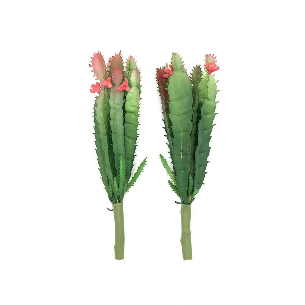 EBUYOM 2 PCS Mini Artificial Succulents Plants Unpotted Faux Cactus Fake Succulent Bouquet Arrangements Faux Plants DIY for Garden Decor Home Decoration Greenery Set (Mini Cactus)