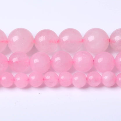 36PCS 10MM Beads Natural Amethyst Stone Pink Crystal Quartz Gemstones for Jewelry Making DIY 15Inches