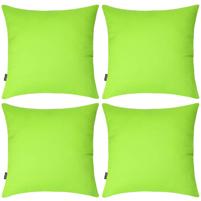 Coddsmz 4 Pack Decorative 100% Cotton Pillow Covers Square Cushion Cover Solid DIY Throw Pillowcase for Home Bed Sofa Halloween Christmas,Light Green,4 Pack-18" x 18"/45x45cm