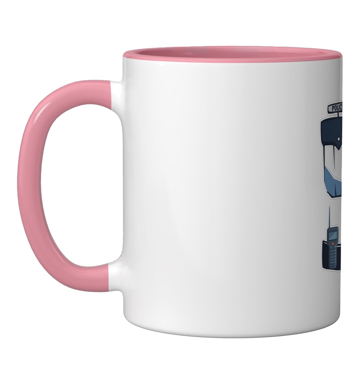 Police Officer Funny Halloween Party Trick Or Treat Scary Ceramic Mug, Pink/White