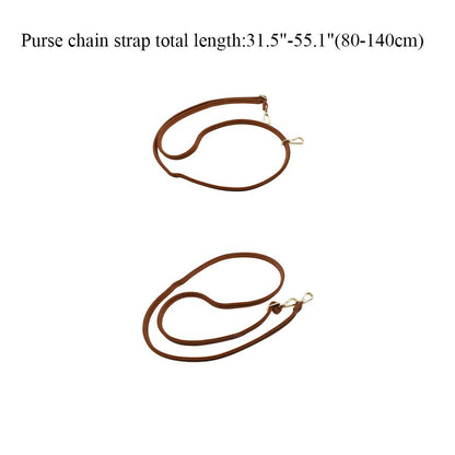 HAHIYO Adjustable Pebbled Brown Leather Purse Chain Strap Length 31.5-55.1 Inch Gold Hardware for Shoulder Cross Body Sling Purse Replacement Comfortable 0.71 Inch Wide 4.7mm Extra Thick 1 Pack
