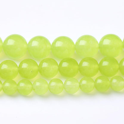 35PCS 10MM Natural Apple Green Chalcedony Beads Round Loose Stone Beads for Jewelry Making DIY Energy Stone Healing Power Bracelet 15"