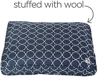 Molly Mutt Sheepy Wool-Filled Crate Pad, GOTS-Certified 100% Organic Cotton Canvas Cover with Soft 100% Natural Wool Insert, Ideal for Dog Bed or Kennel, Romeo & Juliet, 54" x 37" x 2.5"