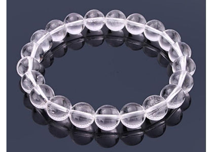 Adabele Real Natural Grade A Clear Crystal White Quartz Bracelet 7.5 inch Stretch Gemstone Beaded Bracelet Chakra Healing Crystal Stone Jewelry Energy Quartz Rock GB8-B15