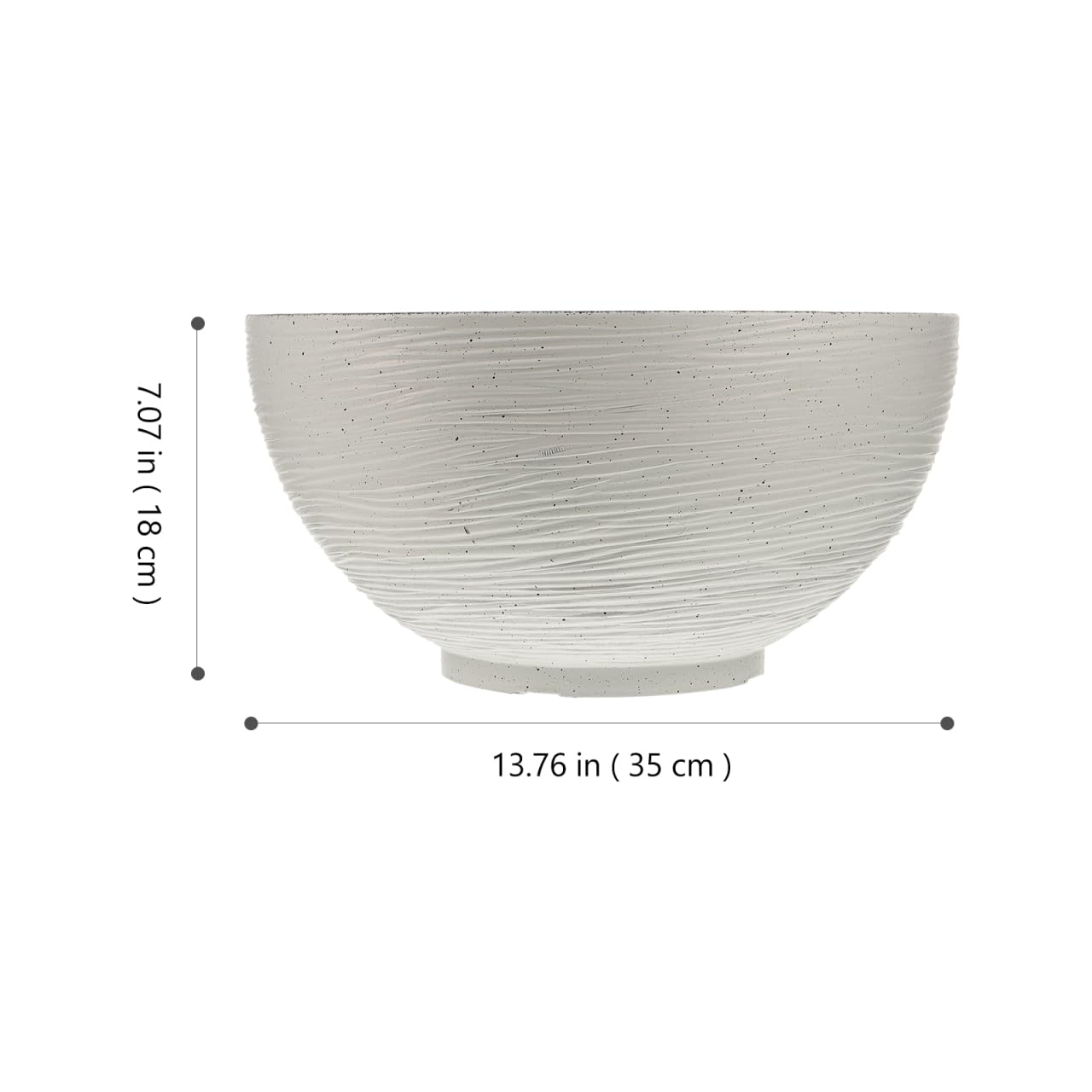 Housoutil Hydroponic Flower Pot 13.77 Inch White Quartz Desktop Planter for Water Lily Succulents Bonsai Indoor Outdoor Garden Decoration