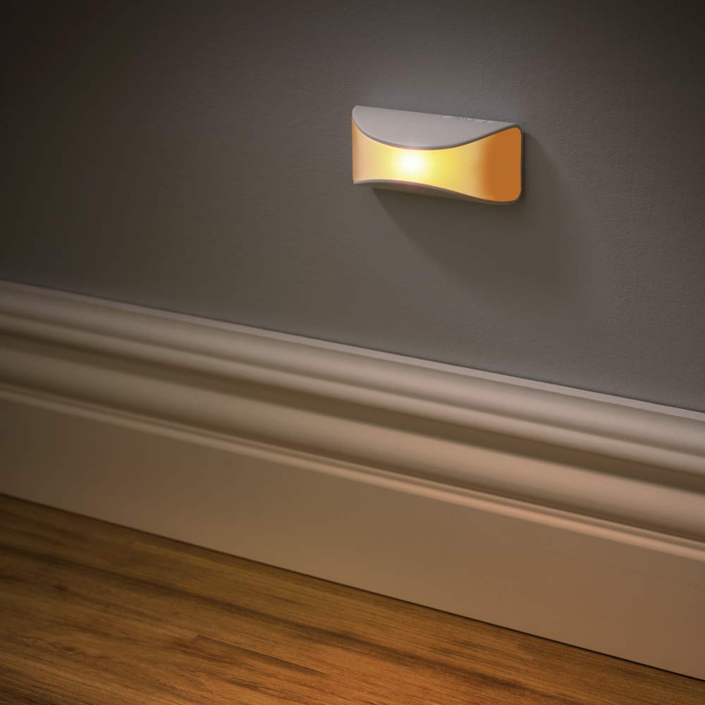 Beams MB500A Wireless Battery Powered Amber Sleep Friendly LED Nightlight, 2-Pack, White