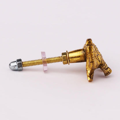 Indian Shelf 6 Pieces Cute Gold Dinosaur Drawer Knobs Kids Decorative Wardrobe Cupboard Door Knobs Pulls Handles for Home Furniture
