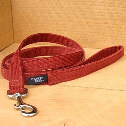 The Good Dog Company Hemp Corduroy Leash - 6 ft (1 Inch Width, Rust)