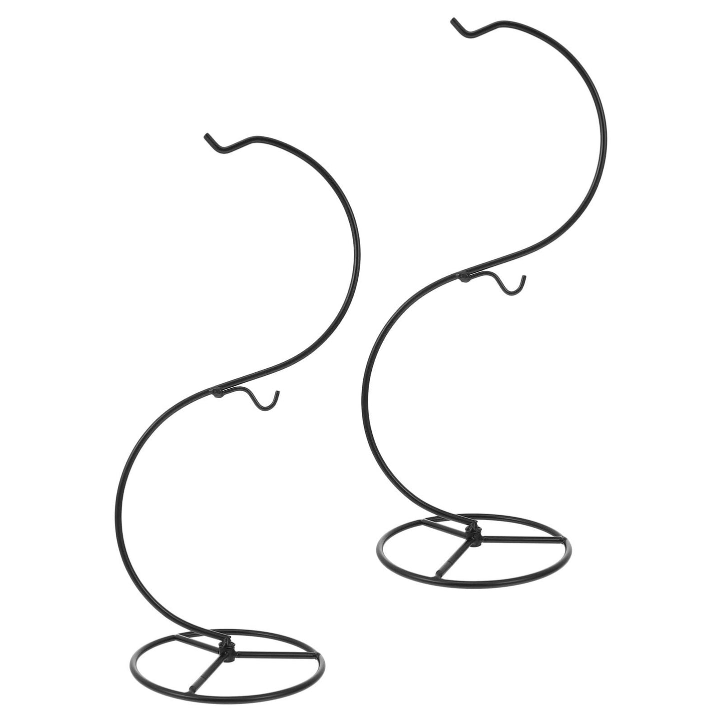 POPETPOP 2pcs Decorative Hanger Hooks for Terrariums and Air Plant Holders, S-shaped Iron Hanging Stand 14x34.2cm, Glass Globe Display Rack for Home, Wedding, Halloween, and Seasonal