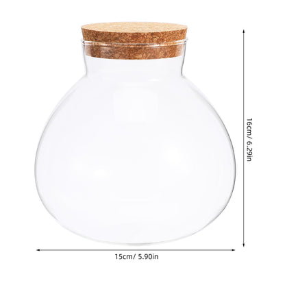 Alasum Glass Terrarium Bottle with Cork Lid 5.90X6.29X5.90In Round Jar for DIY Micro Landscape Fairy Garden Miniatures Home Decor and Kitchen Storage