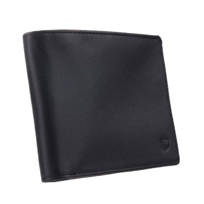 SLNT Napa Leather RFID & NFC Signal Blocking Bi-Fold Wallet - Secure Your Information, Prevent Hacking & Identity Theft - 6 Card Slots & Large Money Pocket - Slim Profile, Great for Travel (Jet Black)