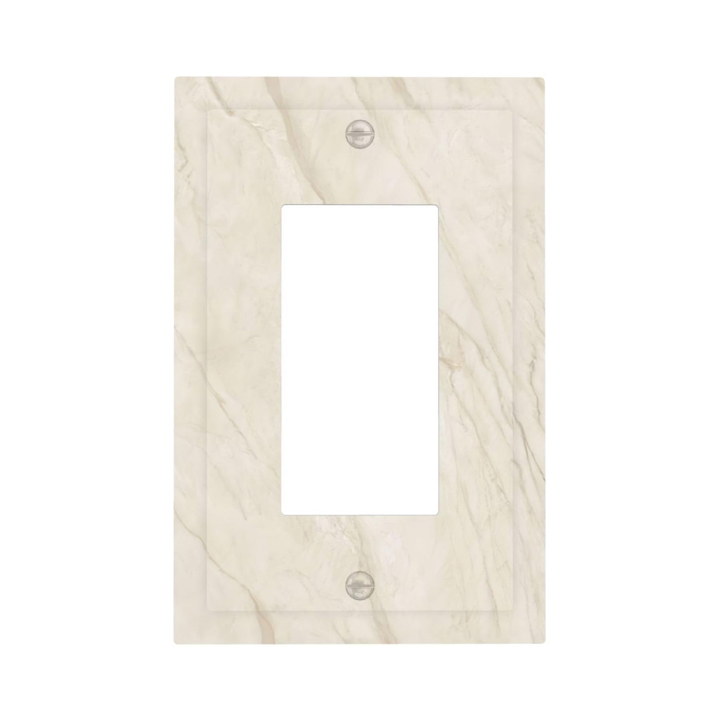 White Taupe Marble Abstract Luxury Decorative Outlet Covers 1 Gang Single Rocker Light Switch Cover Plate Wall Plates GFCI Faceplate for Bathroom Kitchen Home Decor