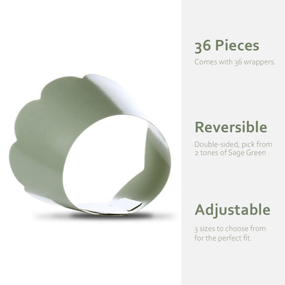Sage Green Cupcake Wrappers, 36 Count - Dusty Sage Wedding Cupcake Wrappers for Bridal Showers, Baby Showers, and Green Wedding Decorations