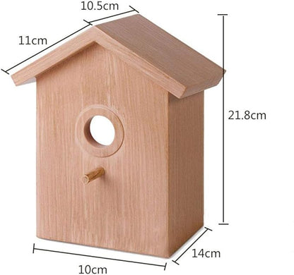 Outdoor Wooden DIY Bird Nest Cage Bird Feeder with Suction Cup Window Decorations