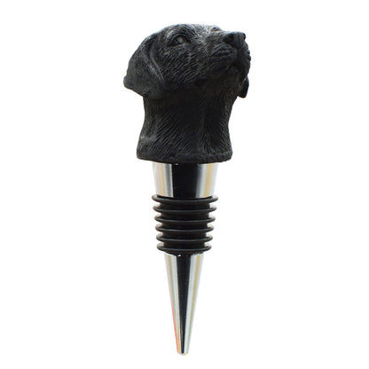 Labrador Retriever Dog Wine Bottle Stopper Decor Gift for Christmas,Thanksgiving,Black