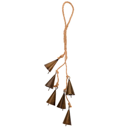 GANAZONO Outdoor Decor Witch Bells Door Knob Hanger Wind Chimes Hanging Bells with Rope Wreath Handmade Handicrafts Rustic Witchcraft Supplies for Home Room Garden Decor A Wall Hanging Decor