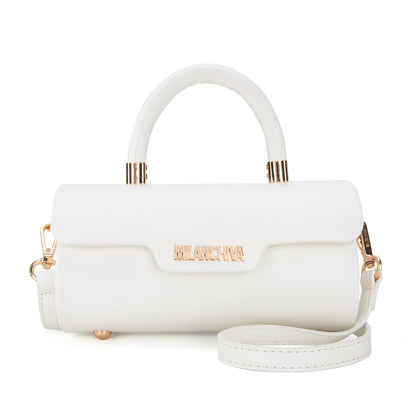 Milan Chiva Small Purses for Women Designer Mini Top Handle Purse Cute Handbags Barrel Shape Purse MC-400WT