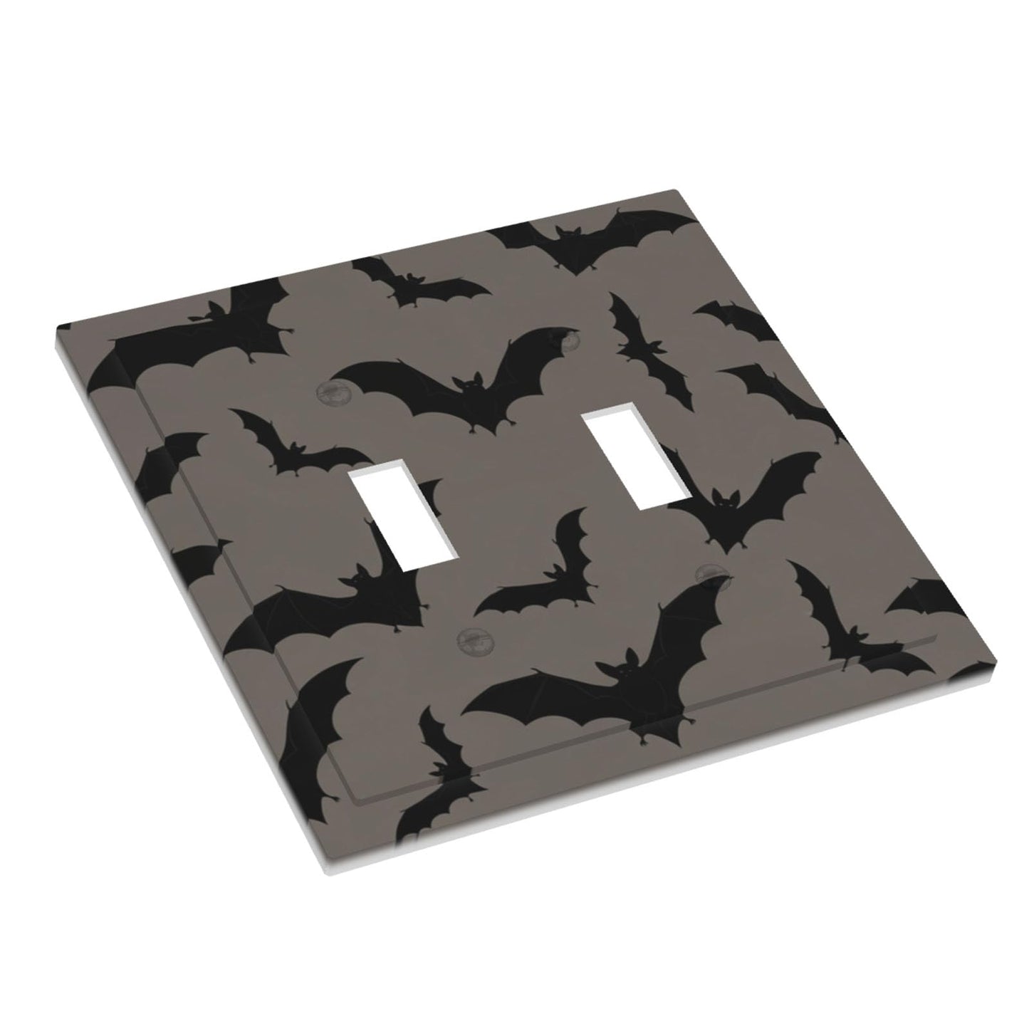 Moupodun Gothic Bats Light Switch Cover Plate Brown Decorative Halloween Toggle Light Switch Wall Plate Midsize 2-Gang 4.88" x 4.92" Double Switch Cover