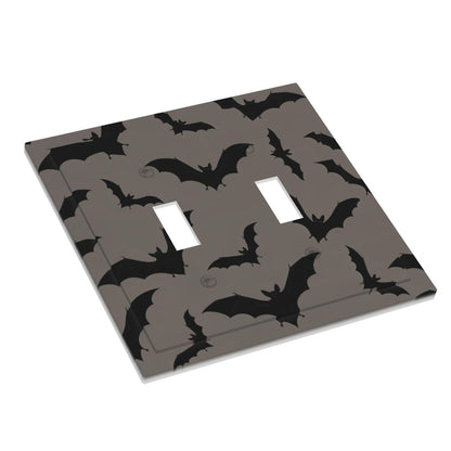 Moupodun Gothic Bats Light Switch Cover Plate Brown Decorative Halloween Toggle Light Switch Wall Plate Midsize 2-Gang 4.88" x 4.92" Double Switch Cover