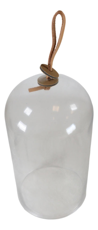 Ebros Gift Large 9.75" High Decorative Sleek Clear Glass Apothecary Cloche Bell Jar Centerpiece Dome Mouth Blown Glass Display Terrarium Case For Displaying Succulents Plants Sculpture Decors