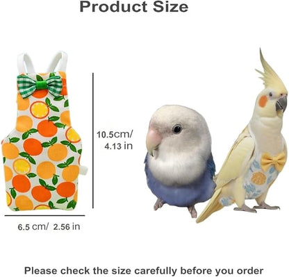 Bird Diapers for Parrot, Cockatiels Conure Monk Parakeets Pigeon, Reusable Parrot Nappy, Bird Clothes for Parrots (Yellow, M, Count, 6)