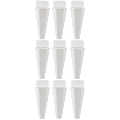Yardwe Hanging Flower Pot 9Pcs Set White Plastic Wall Planters for Indoor and Outdoor Garden Decor Hydroponic and Trailing Compatible