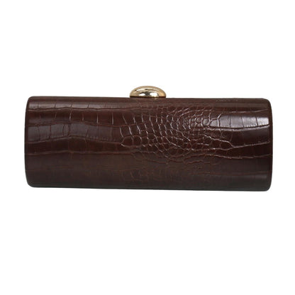 Tasysain Women PU Leather Long Purse Handbag Crocodile Pattern Shoulder Clutch Bag for Casual Party, Brown