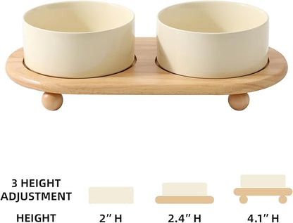 Havniva Raised Cat Bowls Water Bowl 6.1” Elevated Ceramic Cat Food and Water Bowl Whisker Friendly Pet Food Bowls for Indoor Cats, Wide Cat Water Dish Prevent Whisker Fatigue Non Slip Cat Feeder