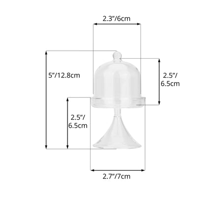 NCYP Mini Glass Bell Dome with Stand and Tiny Cube Planter for Display Jewelry, Ring, Small Plant - (3-Pack) 2.7" x 2.7" x 5" Little Cloche Set, Indoor Decor (Plants Not Included)