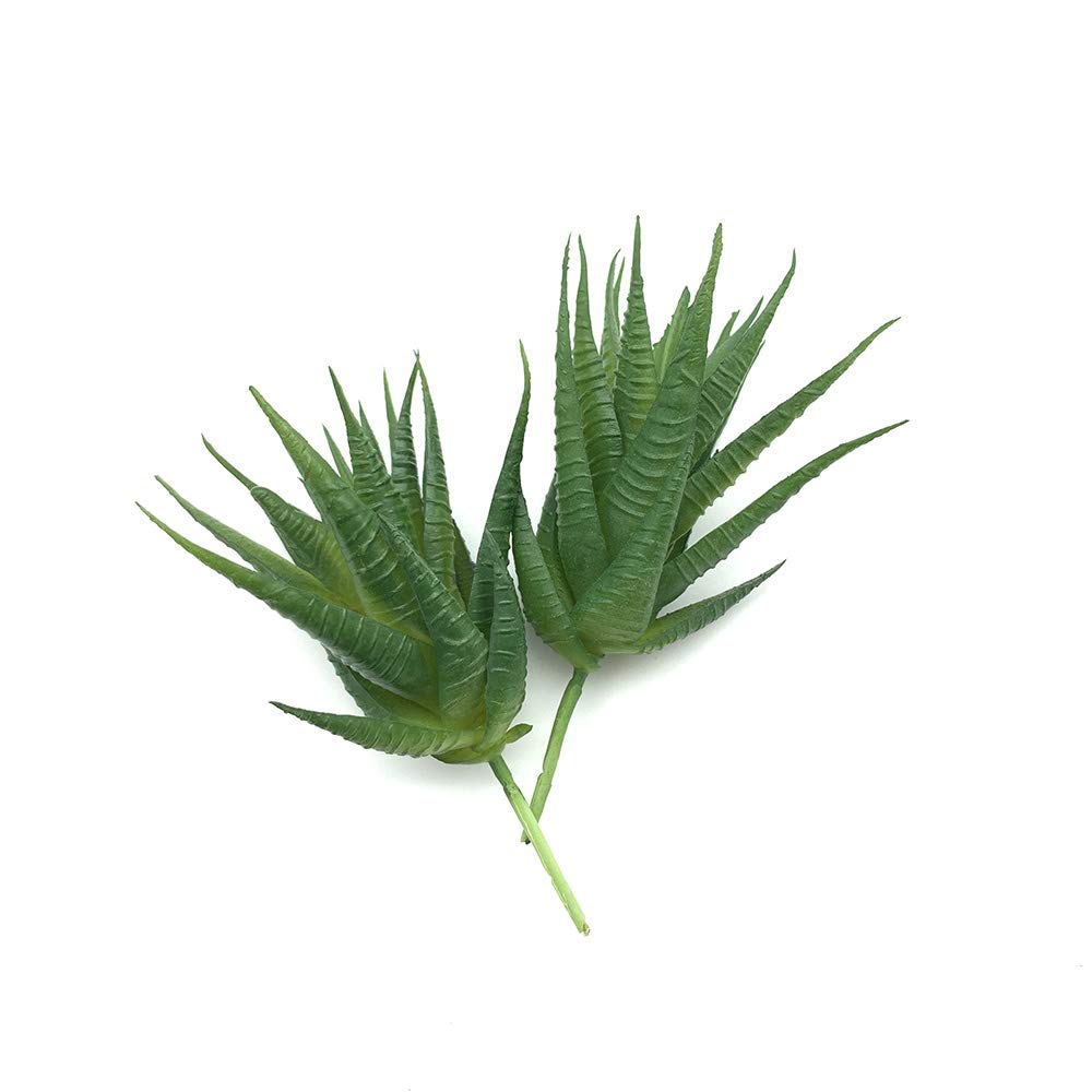 EBUYOM 2 PCS Mini Artificial Succulents Plants Unpotted Fake Succulent Bouquet Arrangements Faux Aloe Plants DIY for Garden Decor Home Decoration Greenery Set (Aloe)