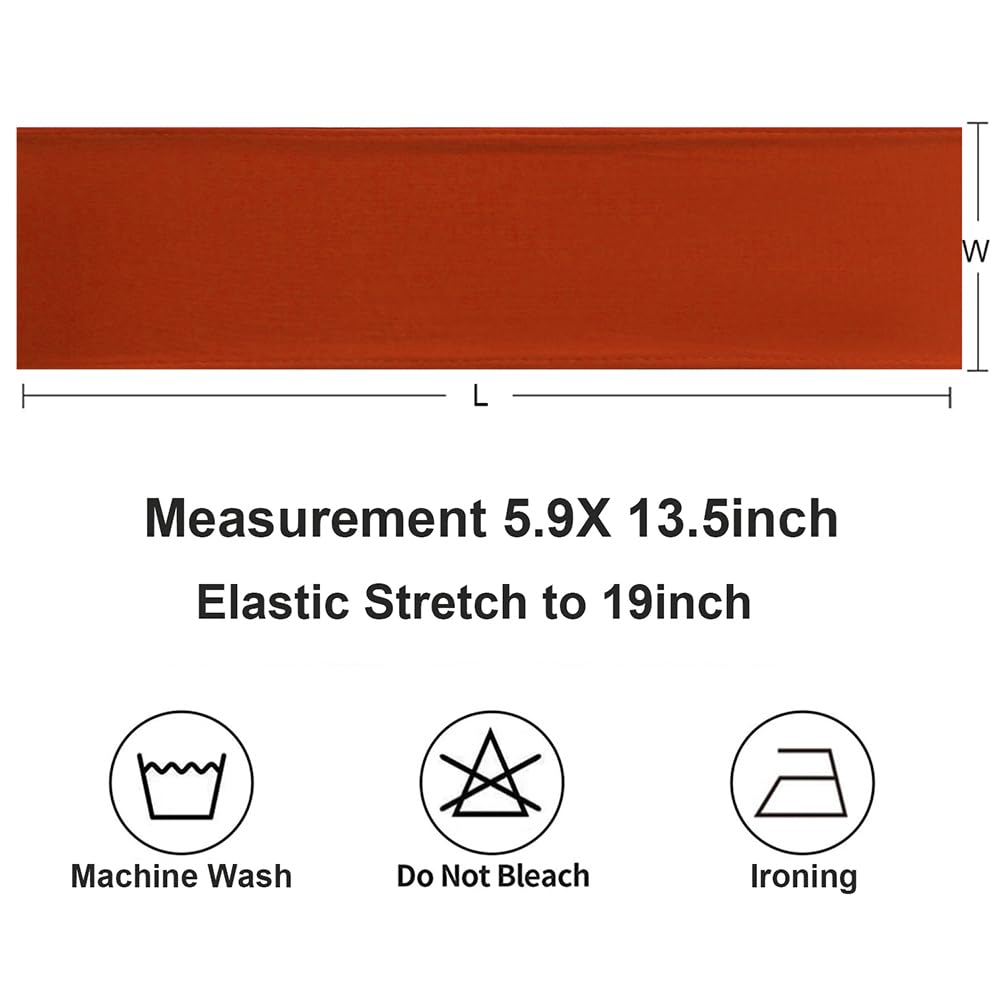 Gankar Terracotta Chair Sashes 50 Pack, Burnt Orange Spandex Chairs Sashes for Halloween Wedding, Birthday, Party Decor, Sashes for Folding Chair Covers.