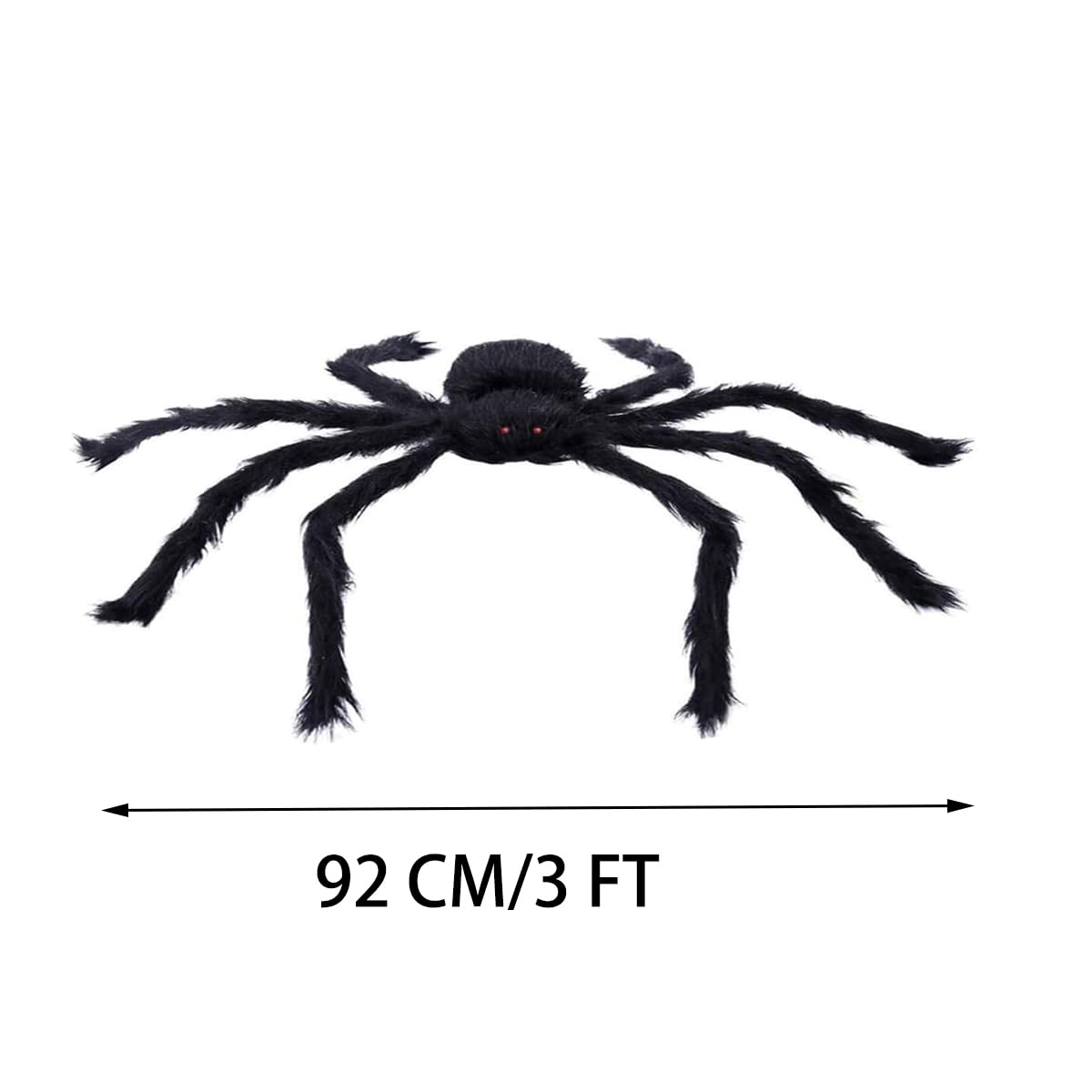 WOBOX Halloween Giant Spider, 3.0FT Large Foldable Spider Fake Hairy Spider Scary Decorations Halloween Spider Outdoor Yard