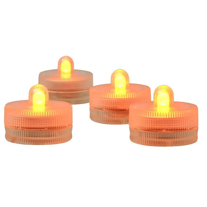 KITOSUN Submersible LED Lights cr2032 Battery Powered Underwater Waterproof LED Tea Light Candles for Events Wedding Centerpieces Vase Floral Xmas Holidays Home Decor Lighting(Pack of 12) (Orange)
