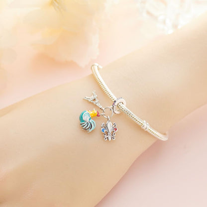 BOIGEGU 925 Silver Charms for Pandora Bracelets Le Coq gaulois/La Tour Eiffel Charm Necklace Charms Souvenirs Charm Jewellery Gifts for Women DIY Collectors