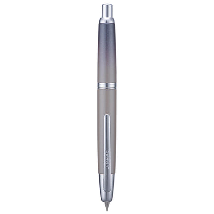 Jinhao 10 Press Fountain Pen with Box, Gradient Gray Retractable Extra Fine Nib with Ink Converter Set (Silver Clip)
