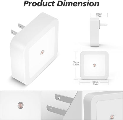 Sujeet Night Light, Night Lights Plug into Wall 4-Pack, Nightlight Plug in Night Lights, Dusk to Dawn Night Lamp Led Night Light for Bedroom, Bathroom, Hallway Warm White