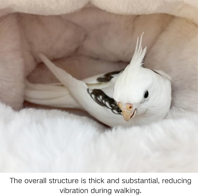 2 in 1 Warm Bird Carrier Bag, Bird Hammock Bed for Cage, Winter Travel Bag, Portable Parrot Outing Bag for Lovebird, Budgie, Conure, Quaker, Small Medium Birds (Purple,Medium)