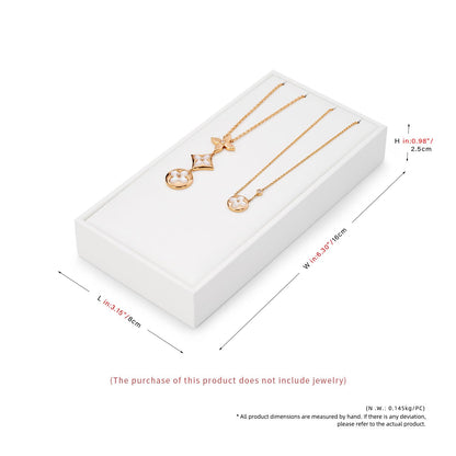 Papten 2 Slot PU Leather Necklace Jewelry Stand Pendant Drawer Jewelry Organizer Tray Bracelets Display Holder (White)