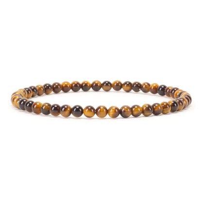 Cherry Tree Collection - Small, Medium, Large Sizes - Gemstone Beaded Bracelets For Women and Men - 4mm Round Beads (Tiger's Eye, Medium)