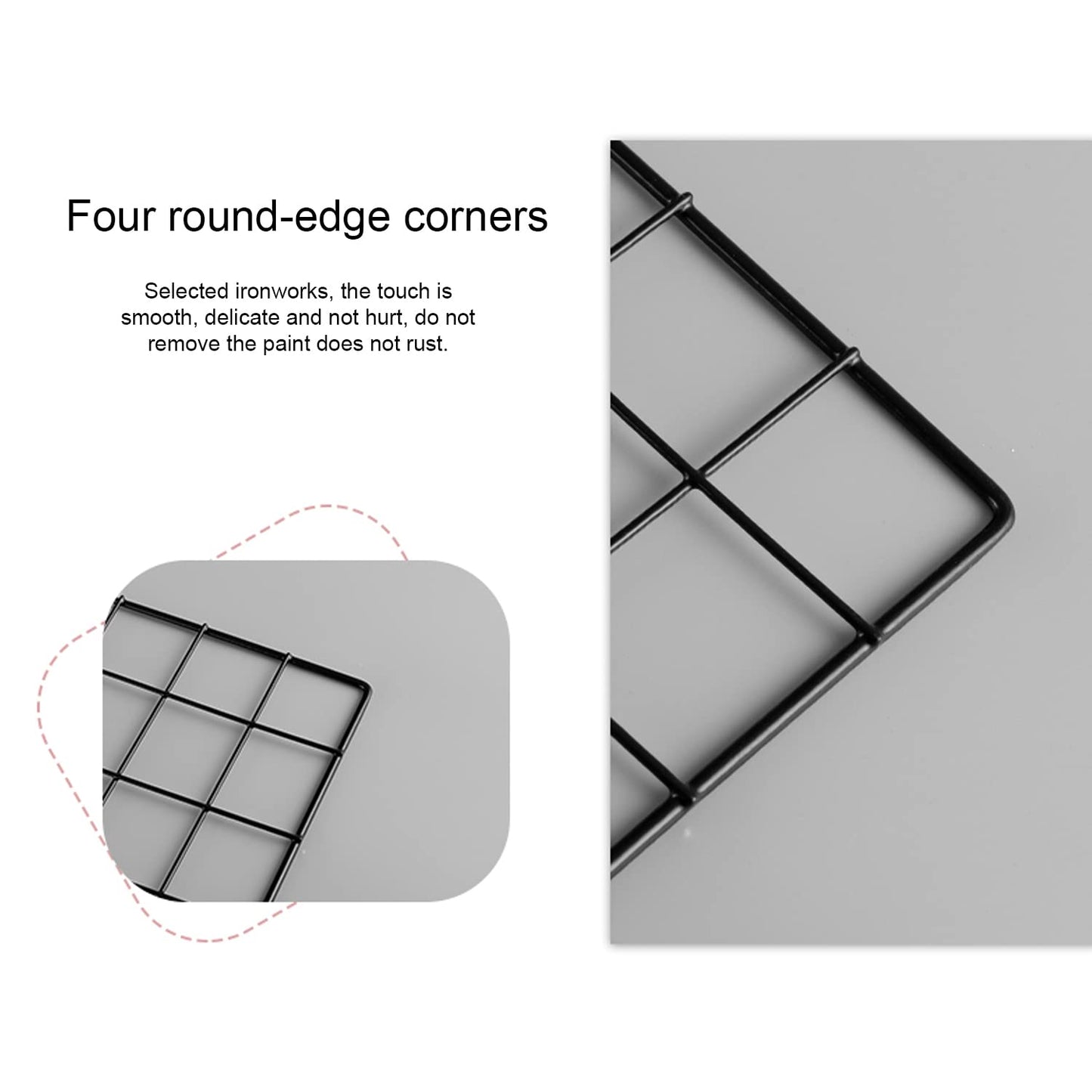 ZUOKEMY 4 Pieces Mounted Photo Grid Wall Grid Decorative Panels(black11.8 x15.7) for Living Room, Bedroom, Office, Study, Etc. Photo Memo Display Grid Panels