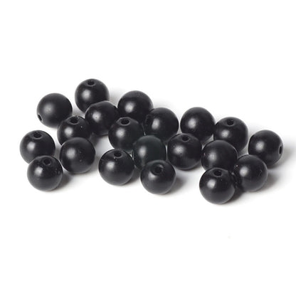 100Pcs Natural Stone 8mm Glass Black Matte Beads Round Loose Gemstone Energy Healing Beads Hole Size 1mm DIY Smooth Beads Jewelry Making