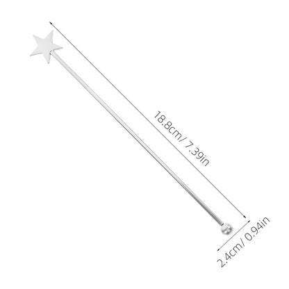 Alipis Stainless Steel Stirring Rods 7.4 Inch Long Metal Swizzle Sticks for Cocktails Coffee and Beverages Reusable Bar Party Drink Stirrers Set of 5