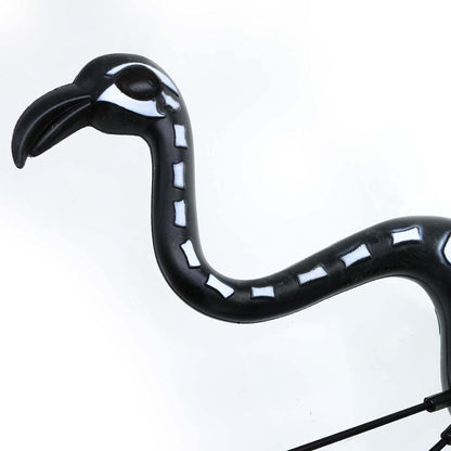 GiftExpress 4-Pack Small Halloween Black Flamingo Skeleton, Zombie Flamingos, Skull Flamingo with Stakes for Halloween Lawn Ornaments, Spooky Graveyard Decorations