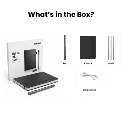 SyncPen Digital Notebook Smart Pen Set | Real Time Sync from Paper to App, Bluetooth Pen with OCR and Audio Recording | Gift for Students, Creators & Professionals